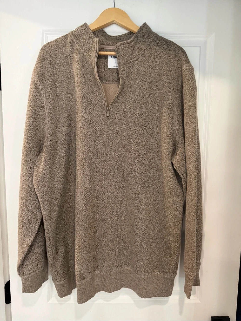 Sonoma Men’s Zip-Up Sweater in Taupe Heather